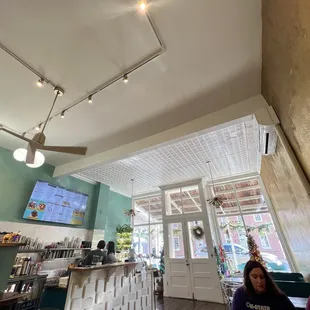 the interior of a coffee shop