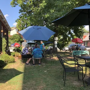 The outdoor seating due to COVID.