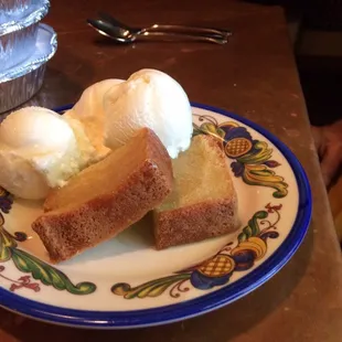 Lemon pound cake and fresh made in house ice cream!