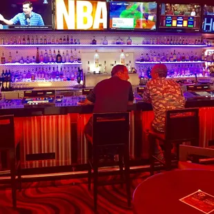 two men sitting at the bar