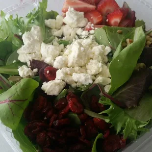 mixed greens salad for lunch. I opted for the lemon zest vinaigrette, which is FANTASTIC and happens to be gluten free
