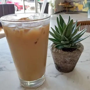 Pistachio Rose Iced Latte