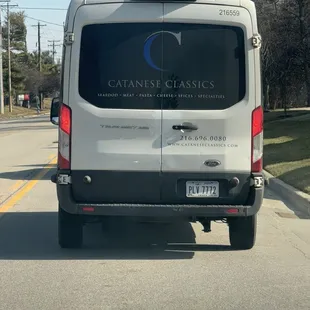 the back end of a van