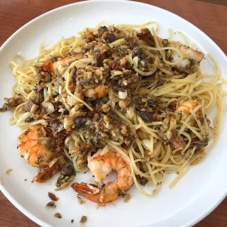 Shrimp Anchovy Olio Lunch