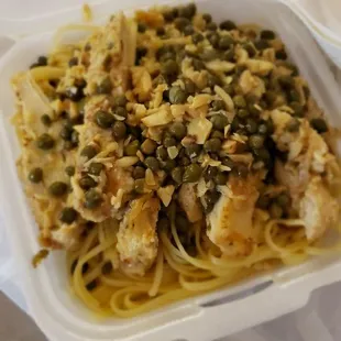 Mini chicken piccata with linguini (GET IN MY BELLY!!)