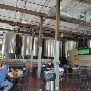 the interior of the brewery
