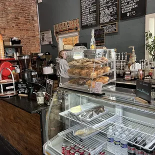Wide selection of beverages and baked goods