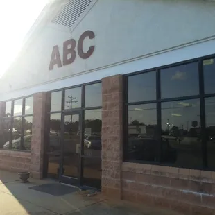 the front of the building