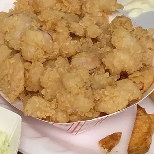 Shrimp. Shrimp that hasn't been deveined the food was also cold.