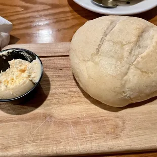 Complementary bread. This is a sweet butter, but you can get a regular butter if you'd like.