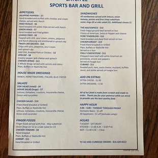 menu