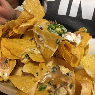 Nachos with a tiny bit of cheese