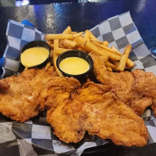 Chicken tenders w/fries! Beastly filets