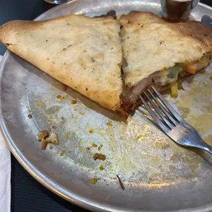 This was the Pizzadila with pepperoni, peppers and onions. Sauce was BBQ.