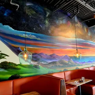 Gorgeous mural and booths
