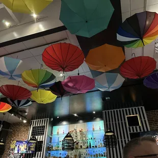 Unique ceiling decor so fitting for all the rain we have had