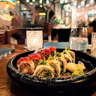 Hellfire spicy tuna rolls and amazing vegetarian rolls