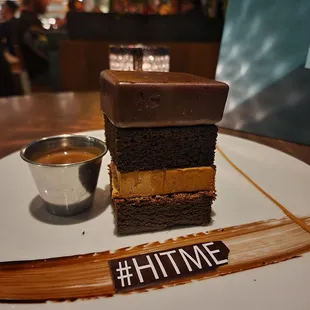 "hit me" chocolate cake.