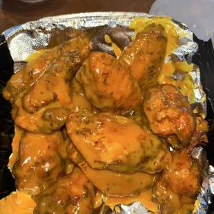 Wings with gold bbq sauce