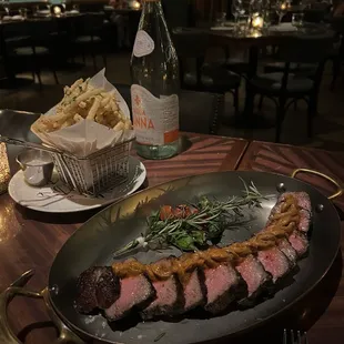 NY strip &amp; truffle fries