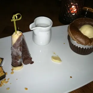 Peanut butter 3 ways including a souffle, Popsicle and PB cup