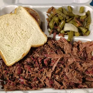 Fantastic brisket dinner with green beans tonight!