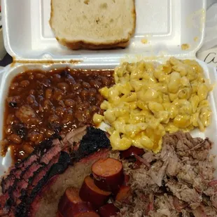 3 Meat Dinner with 2 sides!  Husband said everything tasted fantastic!!