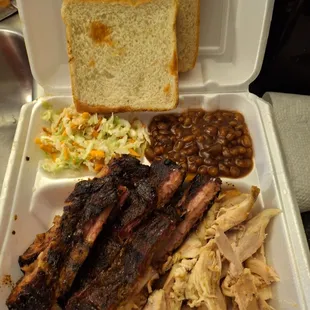 Large, two meat :D ribs and chicken.