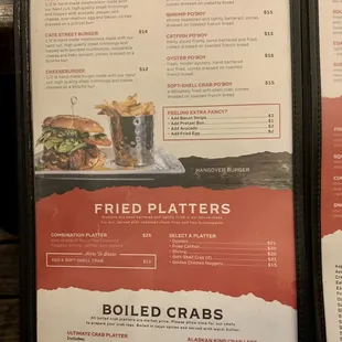 menu and prices