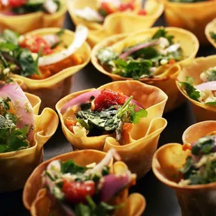 Wonton Salad Cones