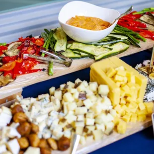 Crudités Boards with Red Pepper Hummus Dip