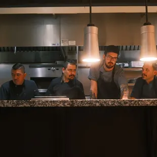 Chef team ready for dinner service