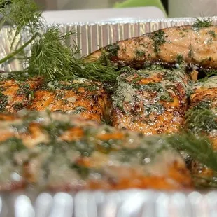 Garlic Dill Salmon #cateredwithclass #garlicdillsalmon