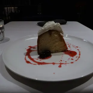 a piece of cake on a plate