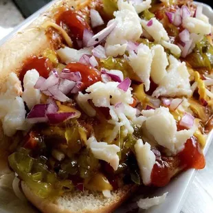 Crab &amp; Chili Cheese Dog
