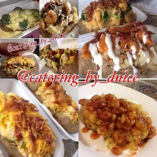 VARIOUS STUFFED BAKED POTATOES