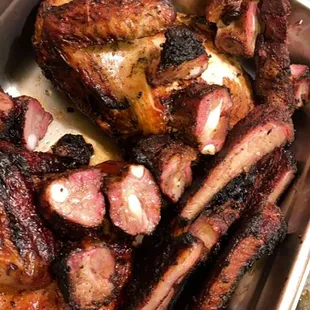 Ribs .... rib tips... grilled chicken