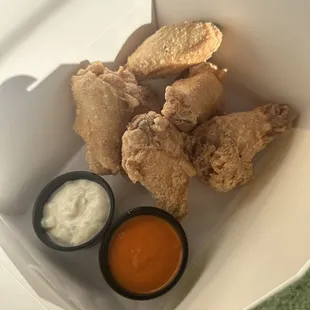 Chicken Wings with Buffalo Sauce and Ranch In-House
