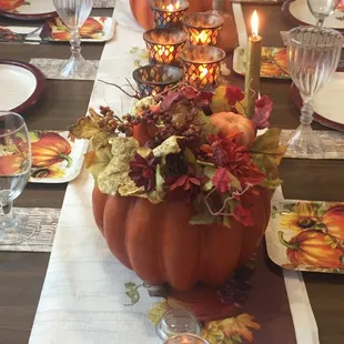 Holiday Made Easy...We set up table w/disposables and bring the Turkey.