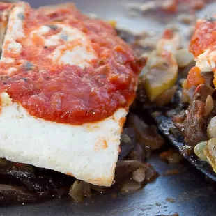 Vegetarian Option at NHU Graduation, Stuff Portobellos with Tomato Basil Sauce