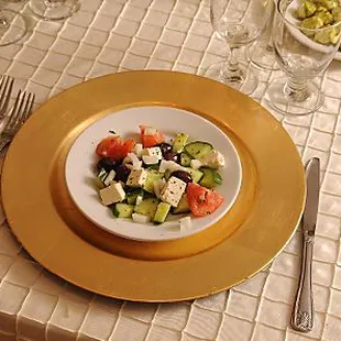 Serving a Greek Salad