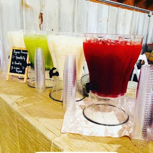 We provide water stations (aguas frescas) on our packages