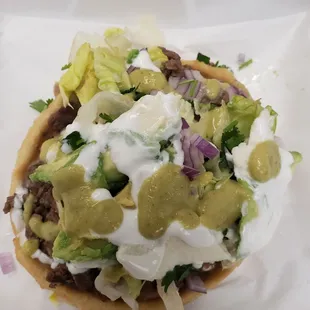 Carne asada sope.
