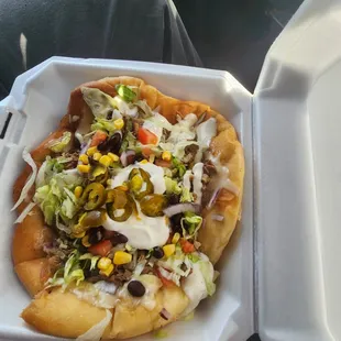 Brisket fry bread taco