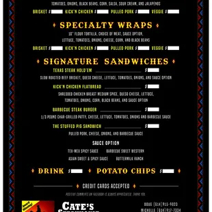 Western food trailer menu