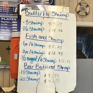 a menu for a fish and chips restaurant