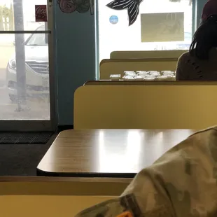 Employee making tartar sauce