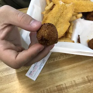 Coworker ordered some Hush puppies
