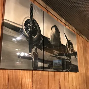 an airplane on the wall