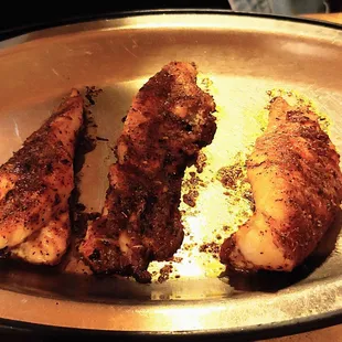 Blackened catfish fillets, senior plate